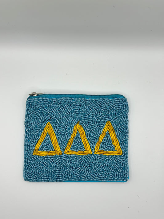 Delta Delta Delta Beaded Pouch