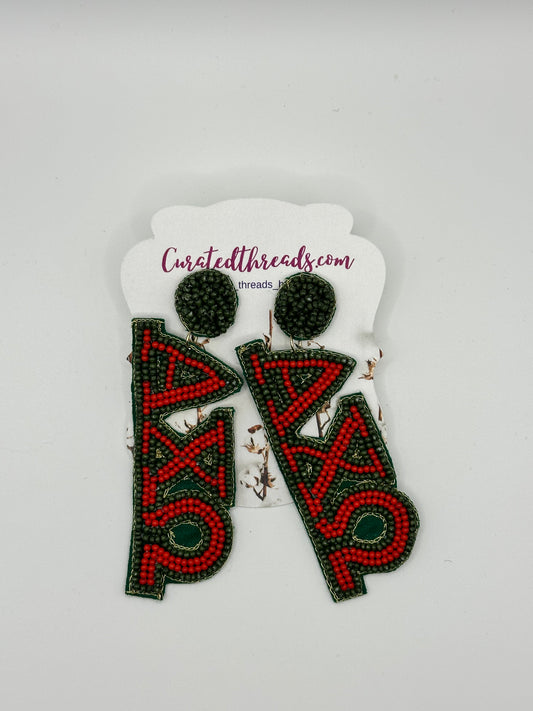 Alpha Chi Omega Beaded earrings